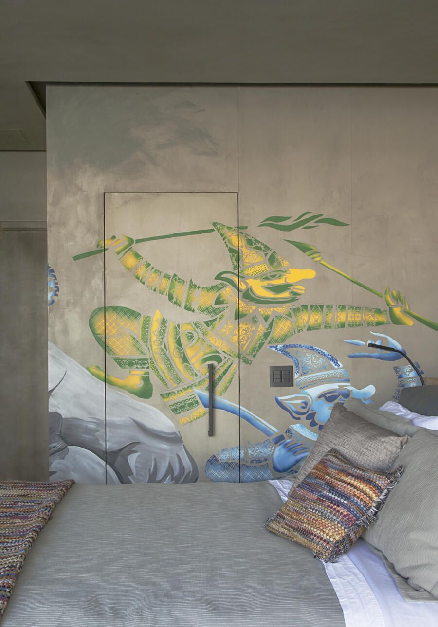 Loft com grafites nas paredes