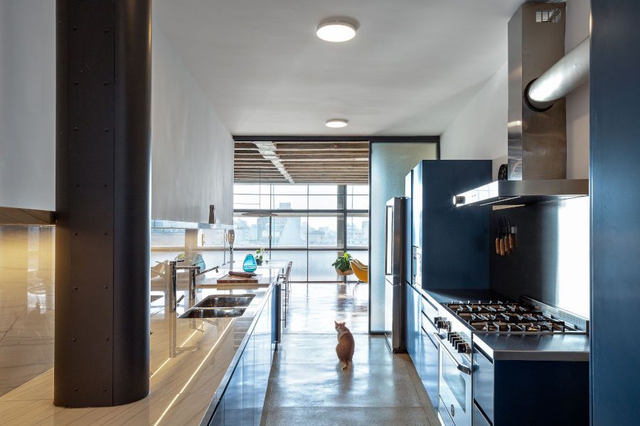 Cozinha integrada com iluminação natural